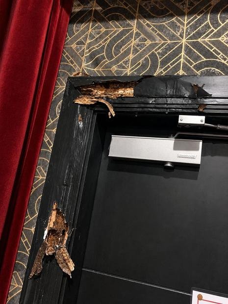 Termite damage exposed in a door frame and architrave