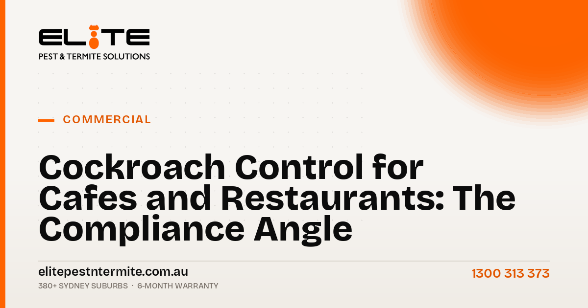 Cockroach Control for Cafes and Restaurants: The Compliance Angle